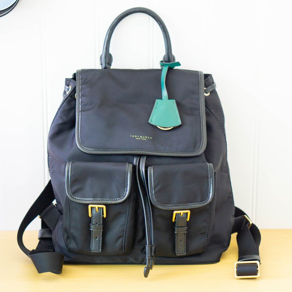 Tory Burch Black Perry Backpack Shoulder Bag
